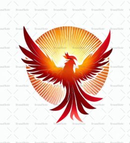 Aufsteigender Phönix und Sonne